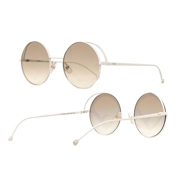 Fendi Accessories - Fendi Printed Run Away Round Frame Sunglasses FF 0343/S White